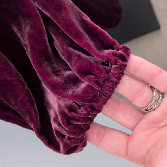 🍋✨ NWT Hill House Long Sleeve Burgundy Velvet Jasmine Dress Size XS - Picture 4 of 6